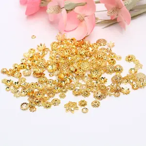 Accessoires de bijouterie DIY : Support de perle en <span class=keywords><strong>laiton</strong></span> écologique plaqué or 14k 18k en forme de fleur pour boucles d'oreilles - Product Image 3