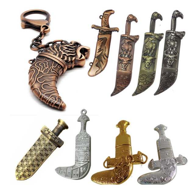 Custom Metal Shape Sword Usb Flash Sticks Pen Drive USB 2.0 3.0 Waterproof Metal Usb Flash Drive