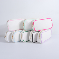 Keymay Fille Mignon Cadeau Mini Petit Cosmétique Sac Étanche Toile Coton Fermeture Éclair Pochette Voyage Toilette Stockage Toile Maquillage Sac