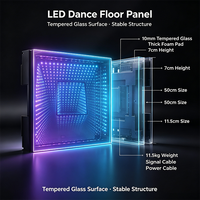 Pista de Baile 3D con Espejo Infinito para Bodas Fácil de Instalar 2x2 pies Pista de Baile LED Magnética 3D