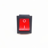 Interrupteur à bascule électrique KCD4 16A avec bouton rouge DPDT ON-ON à 6 broches