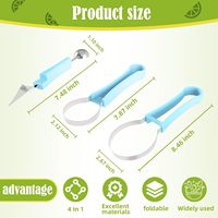 Couteau à découper les fruits pliable multifonction, éplucheur, cuillère, outil de cuisine 4-en-1, bouleuse à melon