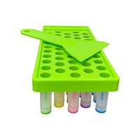 Kit de fabrication de baume à lèvres : Plateau de remplissage en plastique pour gloss, plateau de coulée de cire, spatule, racloir, 50 cavités, compatible avec les tubes de baume à lèvres de 5 ml