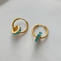 Boucles d'oreilles EMANCO en acier inoxydable avec strass, style minimaliste, idéales pour le quotidien, vente en gros et dropshipping