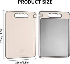 Tabla de Cortar de Acero Inoxidable 304 de Doble Cara con Paja de Trigo, Fácil de Limpiar, para Cocina - Product Image 3
