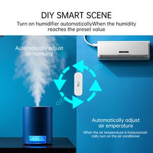 SIXWGH Tuya WiFi Sensor de humedad de temperatura inteligente <span class=keywords><strong>Alexa</strong></span>/Google Control de voz 30 días de almacenamiento de datos eléctrico para automatización del hogar - Product Image 2