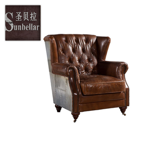 Hotel lounge sillón muebles de cuero de diseño nuevo sofá cómodo armados sentado silla - Product Image 2