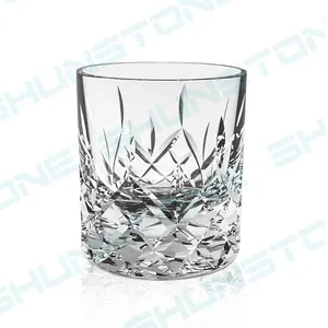 Personalized Creative Lead Free High Quality Engraving 300ml Crystal Whiskey Glasses Drinking Water Cup Hand Carved Whisky Glass