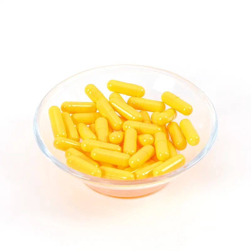 벌크 밝은 노란색 빈 채식 캡슐 쉘 100% 식물 천연 채식 크기 000 00 0 1 2 3 4 Pullulan HPMC 캡슐