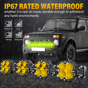 Barre lumineuse LED personnalisable avec logo 4x4 tout-terrain, kit de barres lumineuses LED jaunes universelles pour voiture, UTV, ATV, camion - Product Image 3