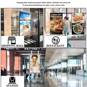 1080 Full HD Digital Signage Window Displays 24/7 Operation Dual Side Screen Advertising Store Display Window Signages