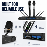 Système de microphone sans fil portable à double canal TK2000S-2, microphone sans fil UHF True Diversity pour spectacle sur scène