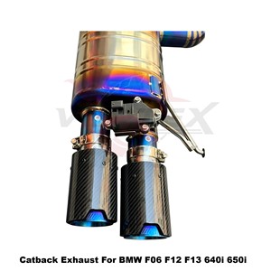ท่อไอเสียแบบ catback valved ไทเทเนียมเผาไหม้ ved สีน้ำเงินสำหรับ BMW F06 F12 F13 640i 650i N55เครื่องยนต์ N63ใส่โดยตรง - Product Image 4