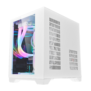 Châssis d'ordinateur MicroATX Mid Tower de haute qualité Boîtier de jeu en verre trempé Armoire PC <span class=keywords><strong>Gamer</strong></span> double face - Product Image 5