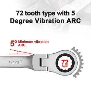 <span class=keywords><strong>17mm</strong></span> CRV thép bán buôn linh hoạt ratcheting kết hợp cờ lê 12Pt. 72 răng Ratchet cờ lê - Product Image 4