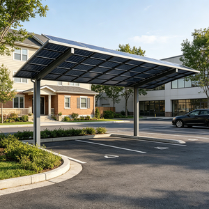 Système <span class=keywords><strong>de</strong></span> carport solaire robuste <span class=keywords><strong>à</strong></span> colonne unique, abri <span class=keywords><strong>de</strong></span> stationnement étanche pour panneaux photovoltaïques, structure en aluminium thermolaqué, <span class=keywords><strong>garage</strong></span> <span class=keywords><strong>de</strong></span> <span class=keywords><strong>voiture</strong></span> anti-UV - Product Image 1