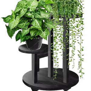 Scaffale Angolare Alto a 5 Livelli <span class=keywords><strong>in</strong></span> <span class=keywords><strong>Legno</strong></span> Nero per Piante, Espositore Multilivello per Piante da Interno, Balcone, Giardino, Patio, Soggiorno - Product Image 1