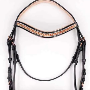 Brida ecuestre de charol, brida de oro rosa con ajuste de oro rosa, producto a granel hecho a mano - Product Image 1