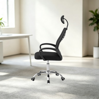 Chaise de bureau ergonomique haut de gamme, confortable, réglable en hauteur, avec dossier haut en mesh et appui-tête