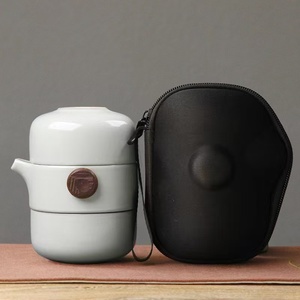 M glassa turchese tazza veloce in ceramica da viaggio <span class=keywords><strong>Set</strong></span> da tè moderno una pentola <span class=keywords><strong>due</strong></span> tazze portatile da esterno borsa per auto Mini Kung Fu <span class=keywords><strong>Set</strong></span> per la preparazione del tè - Product Image 6