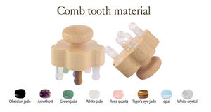 新着ローズクォーツジェイドコームナチュラルエコラックス木製ジェムストーンミニマッサージローラー - Product Image 5