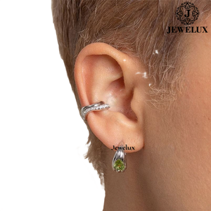 Top Quality Jewelux Natural VVS Diamond <b>Stud</b> Earrings 925 Sterling <b>Silver</b> Rhodium Plated IGI Certified Trendy Wedding Earrings - Product Image 3