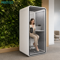 Cabine téléphonique insonorisée blanche, acoustique, pour 1 personne, discussion, Australie, Nouvelle-Zélande, certifiée ISO, portable, installation facile