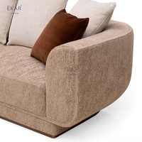Canapé modulaire incurvé en tissu bouclé de luxe moderne, design italien, 3 places, grand canapé sectionnel pour salon de villa