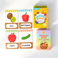 Juego de Tarjetas Educativas para Niños al por Mayor, Frutas, Verduras y Letras, Juguete de Aprendizaje Cognitivo con Preguntas y Respuestas, Servicios de Impresión de Tarjetas Educativas