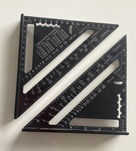 Équerre d'angle en alliage d'aluminium, rapporteur d'angle métrique, règle triangulaire de mesure et de jaugeage pour <span class=keywords><strong>charpentier</strong></span> industriel OEM, 7 et 12 pouces - Product Image 3