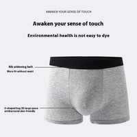 Vente en gros Sous-vêtements collés solides en coton pour hommes Short antibactérien personnalisé Plus Size Lingerie Comfort Boxer Briefs pour hommes