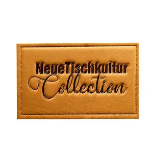 Recycled Custom Leather Patches for Clothing Handbag PU Leather Label for Trucker Hat Iron on Garment Accessories