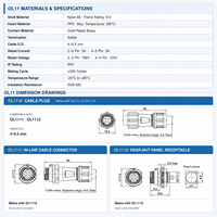 Connecteur étanche compatible Mini SP11 OL11 2 3 4 5 broches IP67 pour câble électrique, idéal pour l'éclairage LED extérieur des rues