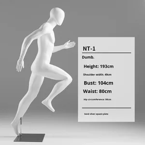 ホットセール中のグラスファイバー製ランニングポーズ筋肉質全身男性女性スポーツマネキン（頭部付き、アスレチックウェア展示用） - Product Image 6