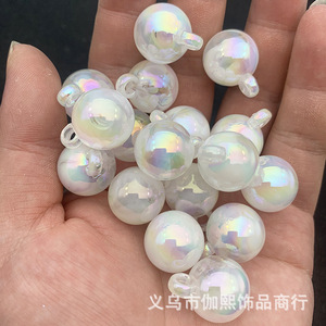 Iridescent Cloud Effect Beaded Charms 16mm Imitation Pearl DIY Jewelry Accessory Phone Chain Car Pendant Unisex - Product Image 2