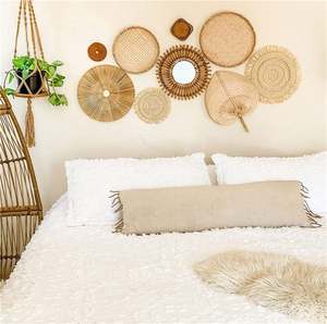 Macramé plante pot de fleurs cintre idée décoration pour grande <span class=keywords><strong>maison</strong></span> rotin ballon suspendu décor tissé mur paniers ensemble perlé Boho Art - Product Image 3