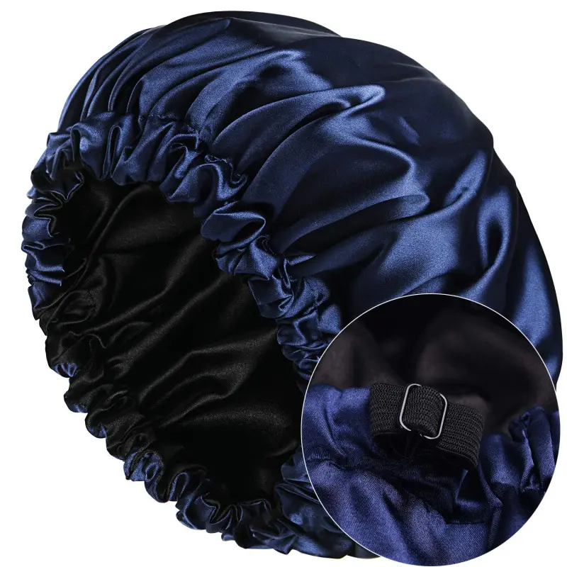 SongMay Bonnets pour femmes en satin de soie personnalisés Bonnet de nuit en soie à la mode européenne et américaine Chapeau souple élastique réglable