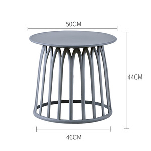 Escritorio y taburete de té de plástico redondo versátil de arte nórdico de diseño creativo para habitación de apartamento pequeño esquina jardín al aire libre - Product Image 1
