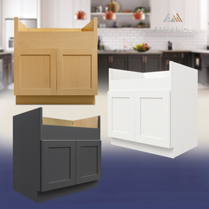 Mobile Base Lavello <span class=keywords><strong>Cucina</strong></span> FSB36 Stile Rustico Moderno con Frontale a Grembiule in <span class=keywords><strong>Legno</strong></span> <span class=keywords><strong>Massello</strong></span> Verniciato, Pronto per il Montaggio, Vari Stili - Product Image 1