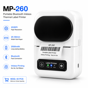เครื่องพิมพ์ฉลากความร้อนแบบพกพา MP-260  ความละเอียด 203DPI รองรับกระดาษม้วนขนาด 25-58 มม. เครื่องพิมพ์สติกเกอร์ขนาดเล็กแบบพกพา พร้อมแบตเตอรี่ 2000mAh - Product Image 1