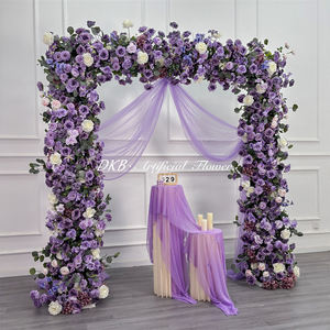 Arco de flores cuadrado personalizable en color neutro, decoración de arco de flores para boda, telón de fondo de flores de seda artificiales para arreglos de boda - Product Image 3