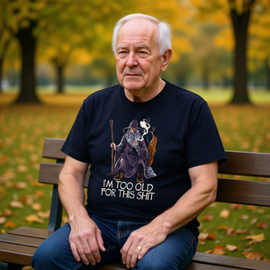 T-shirt I'm Too Old For This Shirt, unisex, taglia M per adulti, design grafico nero - Product Image 3