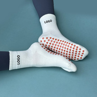 Chaussettes de yoga professionnelles, design personnalisé, chaussettes en tricot avec grip, broderie avec logo, chaussettes en coton pour femmes, chaussettes de Pilates pour studio de yoga