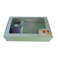 Boîte cadeau en papier écologique avec fenêtre, emballage personnalisé pour kit cadeau, emballage de vente au détail