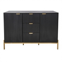 Buffet en bois de style européen moderne Cozy Castle avec étagères réglables, portes et tiroirs, personnalisable, pour salle à manger ou cuisine