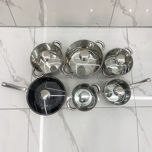 High Quality Home Kitchen <strong>Cookerware</strong> 12 PCS Stainless Steel Pots and Pans <strong>Induction</strong> Cookware Sets - Product Image 5