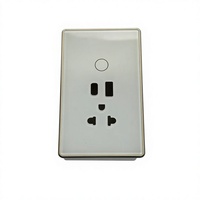 Prise intelligente Wi-Fi US en verre trempé, prise tactile intelligente pour maison connectée, sans fil neutre, contrôle à distance par application, interrupteur mural compatible Google Alexa