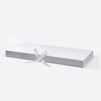 Geotobox 23.62x7.09x2.09in | 60x18x5.3cm Boîtes d'emballage de luxe prêtes pour les fleurs blanches avec couvercle magnétique