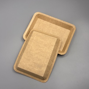 Bandeja de comida rectangular desechable a prueba de fugas, plato de papel biodegradable para restaurantes, fiestas y catering - Product Image 5