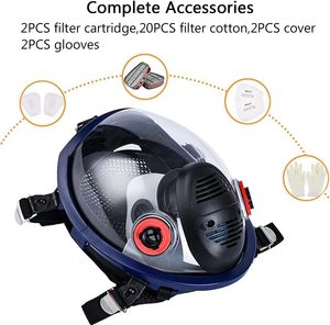 Tái sử dụng đầy đủ Mặt nạ Mặt Nạ Silicone Hữu Cơ hơi hạt nhân hóa chất tồn tại kích hoạt bộ lọc carbon sơn phun - Product Image 2